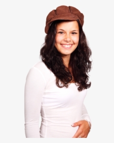 Girl With Hat On Her Head Png Image - Png Girl Head, Transparent Png, Free Download