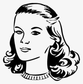 Woman"s Head - Black And White Woman Clip Art, HD Png Download, Free Download