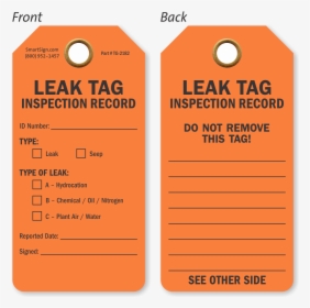 Inspection Record Leak Tag, HD Png Download, Free Download