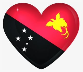 Free Png Download Papua New Guinea Large Heart Flag - Papua New Guinea Flag Vector, Transparent Png, Free Download