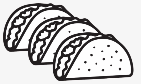 Taco Png White - Black And White Taco, Transparent Png, Free Download