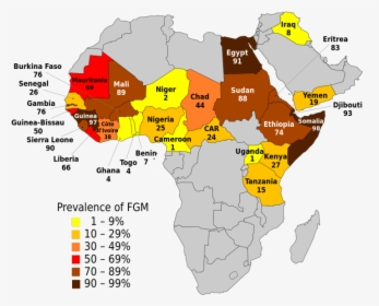 Unicef Fgm Prevalence Map, HD Png Download, Free Download
