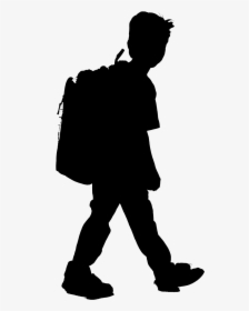 Vector Graphics Child Clip Art Silhouette Illustration - Kid Backpack Silhouette Png, Transparent Png, Free Download