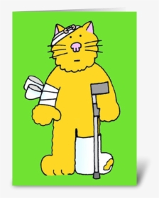 Cat Well Soon Cat On A Crutch - Cat With Broken Leg, HD Png Download, Free Download