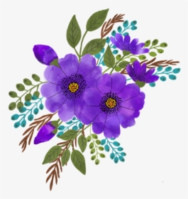Purple Teal Flower Clipart, HD Png Download, Free Download