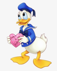 Donald Duck Holding Heart Png Image - Donald Duck With Hearts, Transparent Png, Free Download