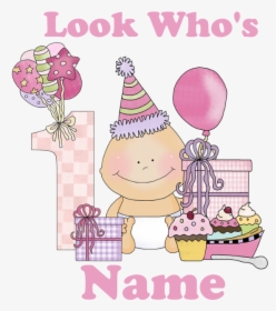 First Birthday Baby Girl Bib - Cartoon, HD Png Download, Free Download
