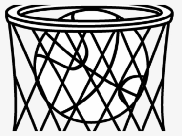 Basketball Clipart Black And White Png -basketball - Basketball Hoop Easy Drawing, Transparent Png, Free Download