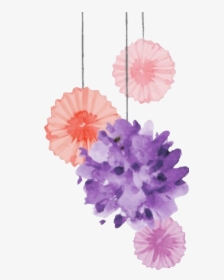 Pompoms Decorate Tumblr Celebrate Sticker Freetoedit - Watercolor Flower Decoration Png, Transparent Png, Free Download