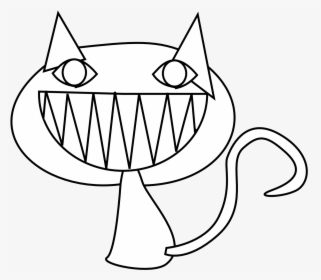 Smile - Clipart - Black - And - White - Black Smiling Cat Clipart, HD Png Download, Free Download