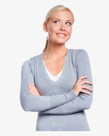 Woman Crossing Arms And Smiling - Portrait, HD Png Download, Free Download