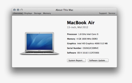 Macbook Air 2013 Serial Number, HD Png Download, Free Download