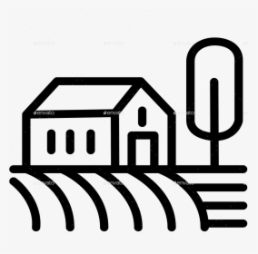 Outline Of A Farm House, HD Png Download, Free Download
