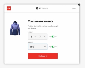 North Face Fit Finder, HD Png Download, Free Download