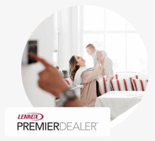 Woman Holding Baby With Lennox Premier Dealer Logo - Lennox, HD Png Download, Free Download