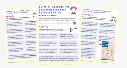 50 Mini-lessons For Teaching Students Research Skills - Brochure, HD Png Download, Free Download