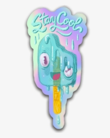 Stay Cool Popsicle Holographic Vinyl Sticker - Cartoon, HD Png Download, Free Download