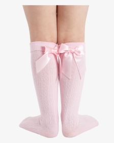 Pink Knee High Bow Socks Perfect For Ballet And Dance - Tights, HD Png Download, Free Download