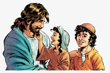 Jesus And Children - Jesus The Action Bible, HD Png Download, Free Download