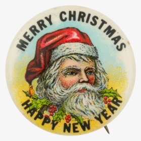 Merry Christmas Happy New Year Event Button Museum - Santa Claus, HD Png Download, Free Download