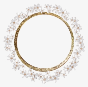 Gold Circle Border Design Clipart , Png Download - White Flower Circle Png, Transparent Png, Free Download