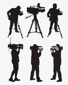 Operator Silhouette Illustration Reporter - Cameraman Clipart, HD Png Download, Free Download