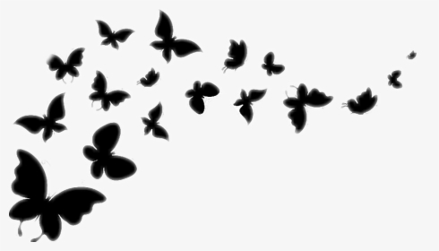 Transparent Butterfly Flying Clipart Black And White - Flying Butterflies Black And White, HD Png Download, Free Download