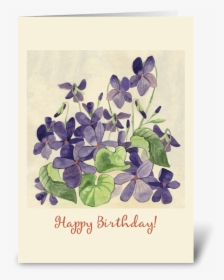 Birthday Floral Violets Greeting Card - Blue Violet, HD Png Download, Free Download
