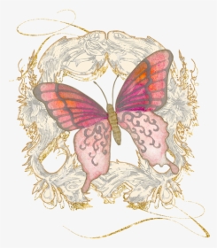 Transparent Vintage Swirl Png - Vintage Card Butterfly, Png Download, Free Download