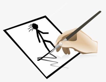 Stick Figure, Pen, Hand, Cartoon, Figure, Paper - Hand Painting Draw Clipart Png, Transparent Png, Free Download
