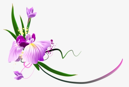 Beautiful Purple Floral Decor Png Clipart - Floral Png, Transparent Png, Free Download