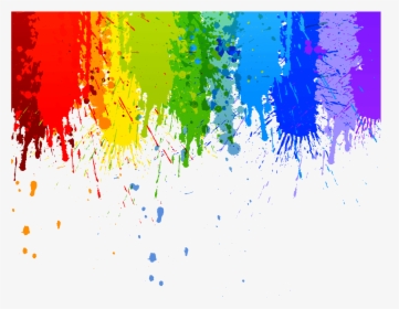 Rainbow Colour Splash Drip Transparent Background - Rainbow Paint Splatter, HD Png Download, Free Download