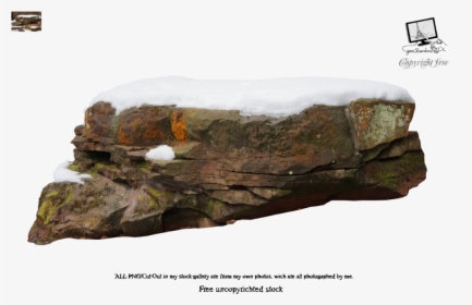 Rock With Snow Png, Transparent Png, Free Download