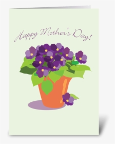 Violets For Mom Greeting Card - Greeting Card, HD Png Download, Free Download