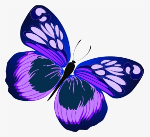 Blue Violet Clipart - Clip Art Purple Butterfly, HD Png Download, Free Download