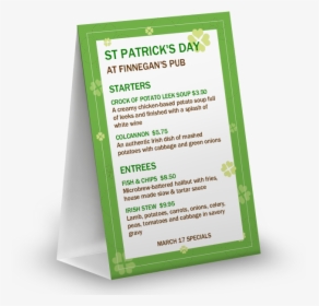 St Patricks Day Drink Menu, HD Png Download, Free Download