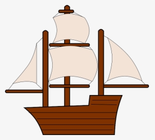 Unfurled Sailing Ship Clip Art - Old Ship Clip Art, HD Png Download, Free Download