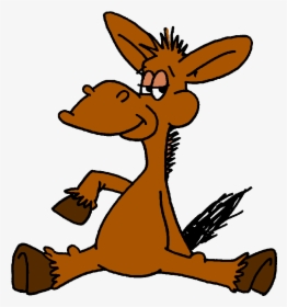 Cartoon Donkey Clip Art - Cartoon Horse Sitting Down, HD Png Download, Free Download