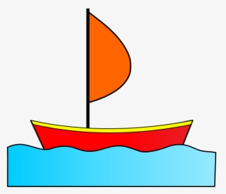 Blue Sailboat Clipart - Boat On Water Clipart, HD Png Download, Free Download