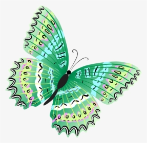 Butterfly Clipart Green Free - Green Butterfly Clipart, HD Png Download, Free Download