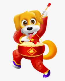 Cartoon Dog Drums - 平安 祝福, HD Png Download, Free Download