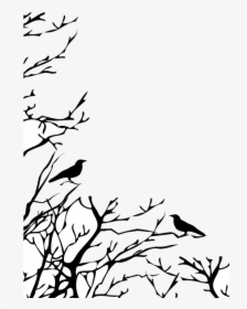 Transparent Tree Branch Clipart Black And White - Crows Tree Branch Drawing, HD Png Download, Free Download