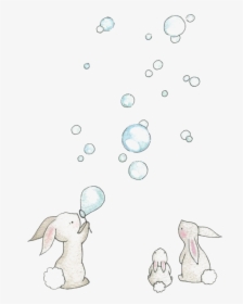 European Rabbit Drawing Watercolor Painting Illustration - Baby Room Drawings, HD Png Download, Free Download