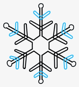 How To Draw Snowflake - Step By Step Snowflake Drawing Easy, HD Png Download, Free Download