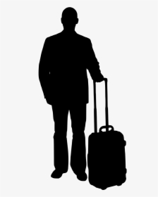 Vacation, Silhouette, Man, Bag, Isolated - Silhouette People With Suitcase, HD Png Download, Free Download