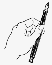 Hand With Pen Clip Arts - Hands Pen Drawing Png, Transparent Png, Free Download