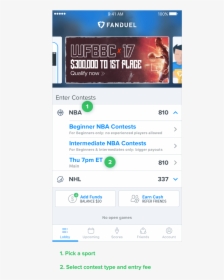 Fanduel Screenshots Of Winnings, HD Png Download, Free Download