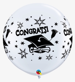36"q Graduation Congrats Cap White Print - Graduatin Latex Baloon, HD Png Download, Free Download