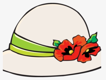 Hat With A Flower Cartoon, HD Png Download, Free Download