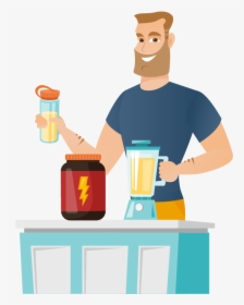 Are You Eating Enough Protein - Protein Shake Man Cartoon, HD Png Download, Free Download